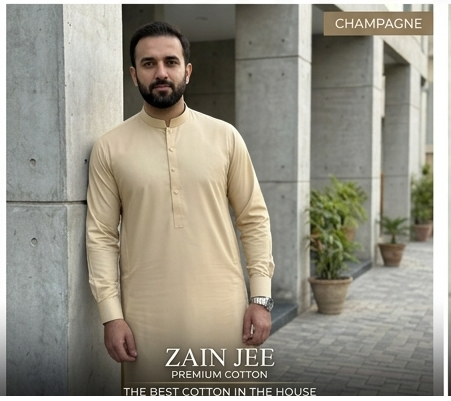 Zain Jee Sumatra Premium Unstitched Cotton Fabric Men’s Suit