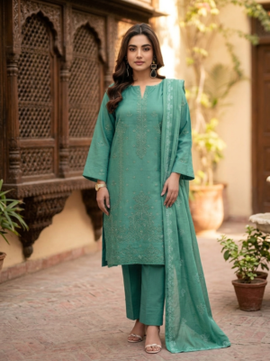 Riwaj Collection Bajra Karandi Embroidered 3-Piece Unstitched Suit – Vol 414