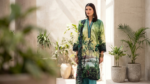 Unstitched 3-Piece Luxury Printed Lawn Suit | Premium Cotton Trousers & Chiffon Dupatta - Image 4