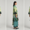 Unstitched 3-Piece Luxury Printed Lawn Suit | Premium Cotton Trousers & Chiffon Dupatta (Green)
