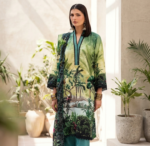 Unstitched 3-Piece Luxury Printed Lawn Suit | Premium Cotton Trousers & Chiffon Dupatta