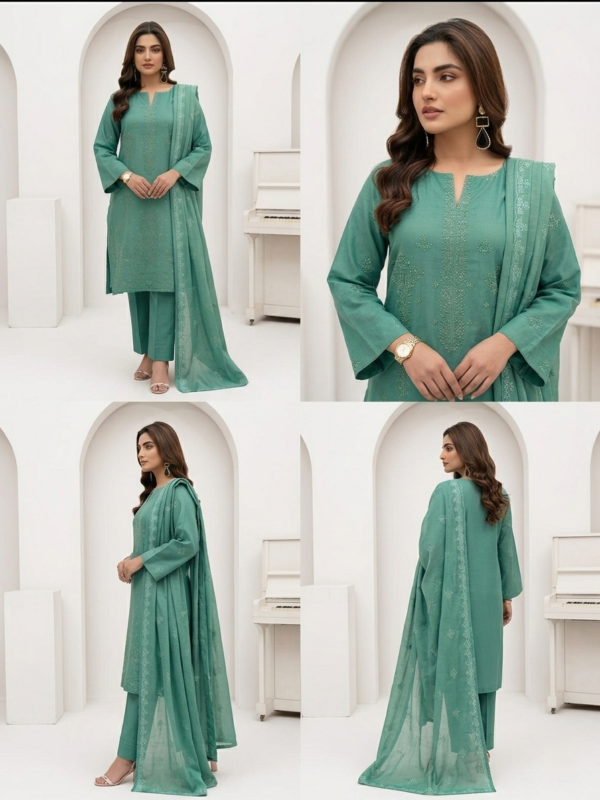 Riwaj Collection Bajra Karandi Embroidered 3-Piece Unstitched Suit – Vol 414