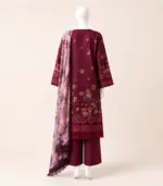 Paltar Mahr Mah Vol-8 Luxury Printed Lawn 3 Piece Suit – Plum - Image 3