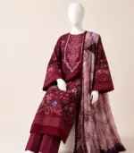 Paltar Mahr Mah Vol-8 Luxury Printed Lawn 3 Piece Suit – Plum - Image 4