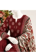 Orang Baronial Brown 3-Piece Premium Lawn Suit - Image 3
